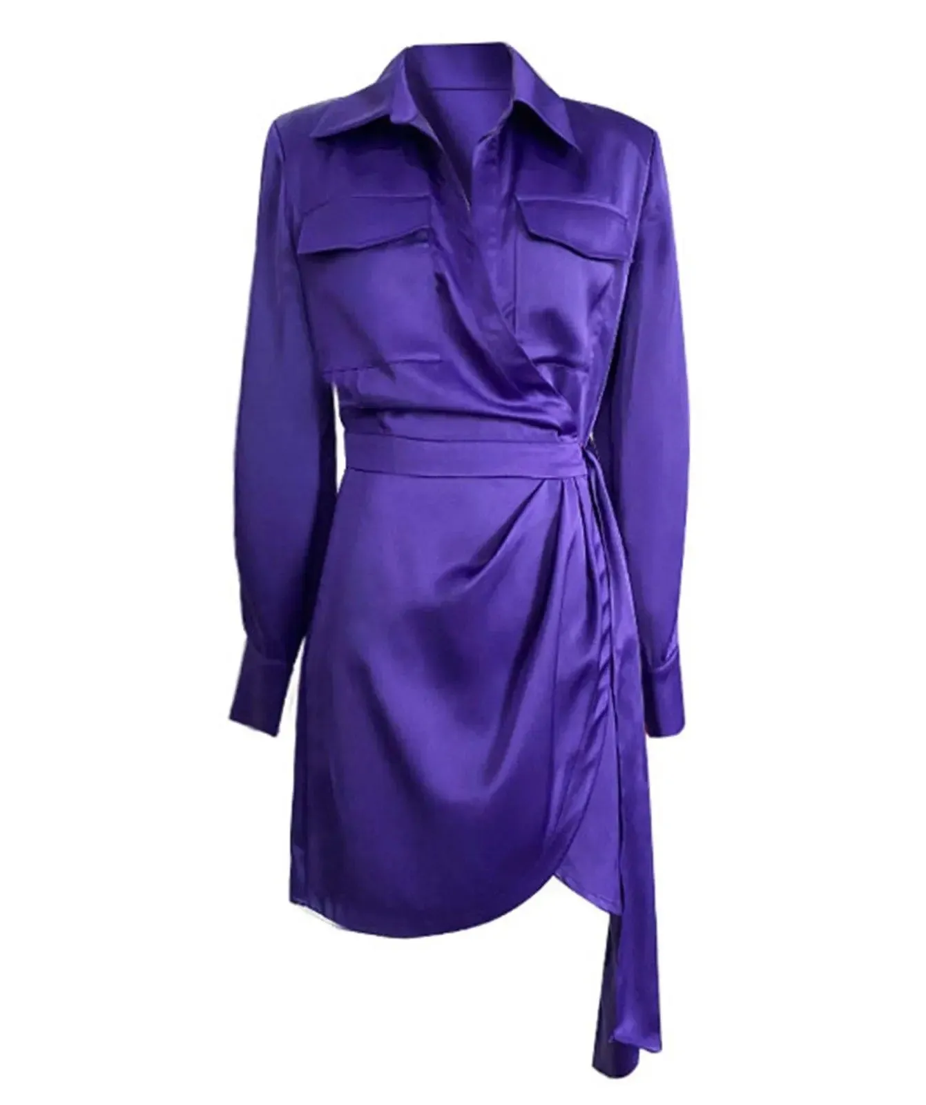 Drop Sash Long Sleeve Shirtdress