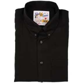 Fine French Linen Canvas Shirt in Black - Easy Fit
