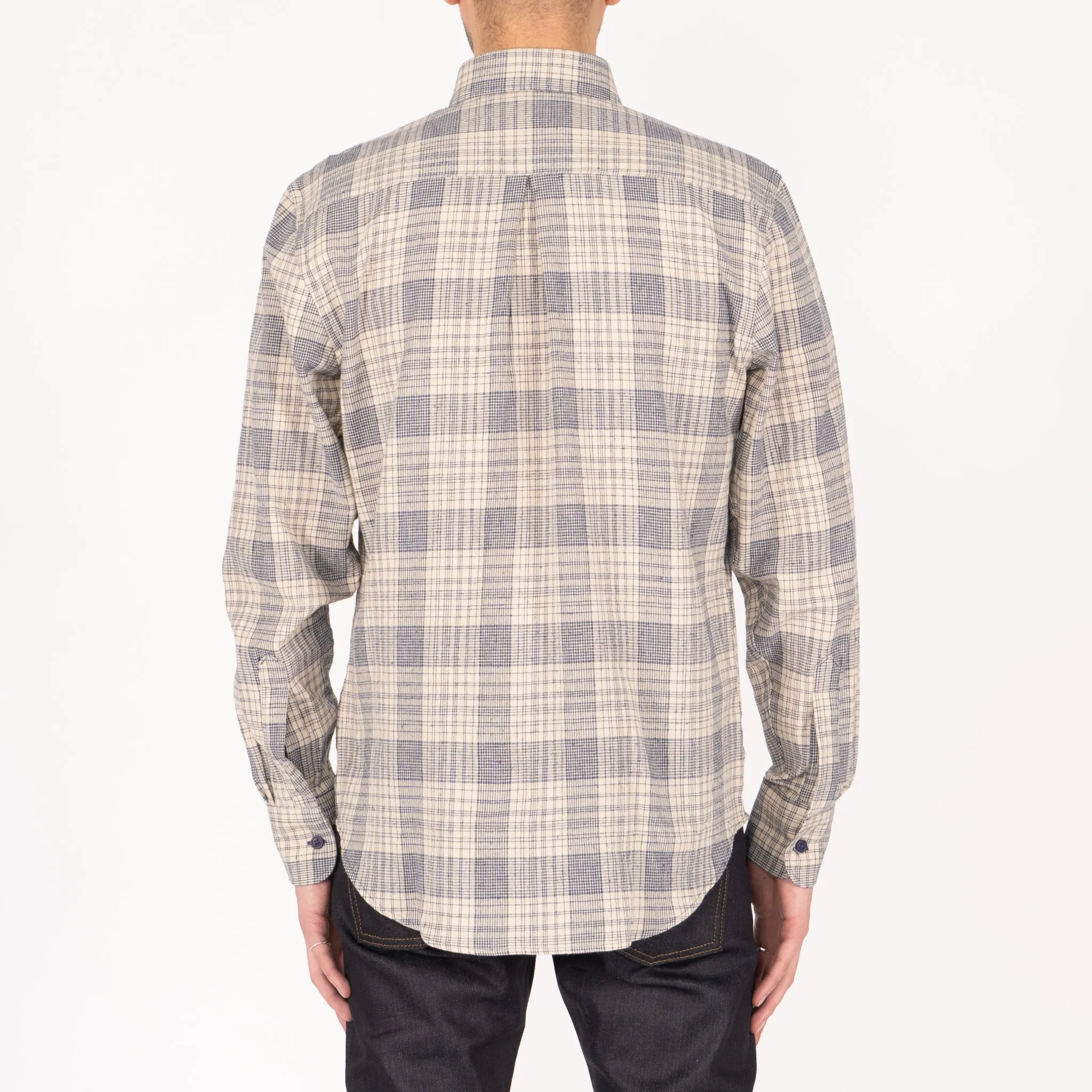 Easy Shirt - Linen Cotton Check -Blue