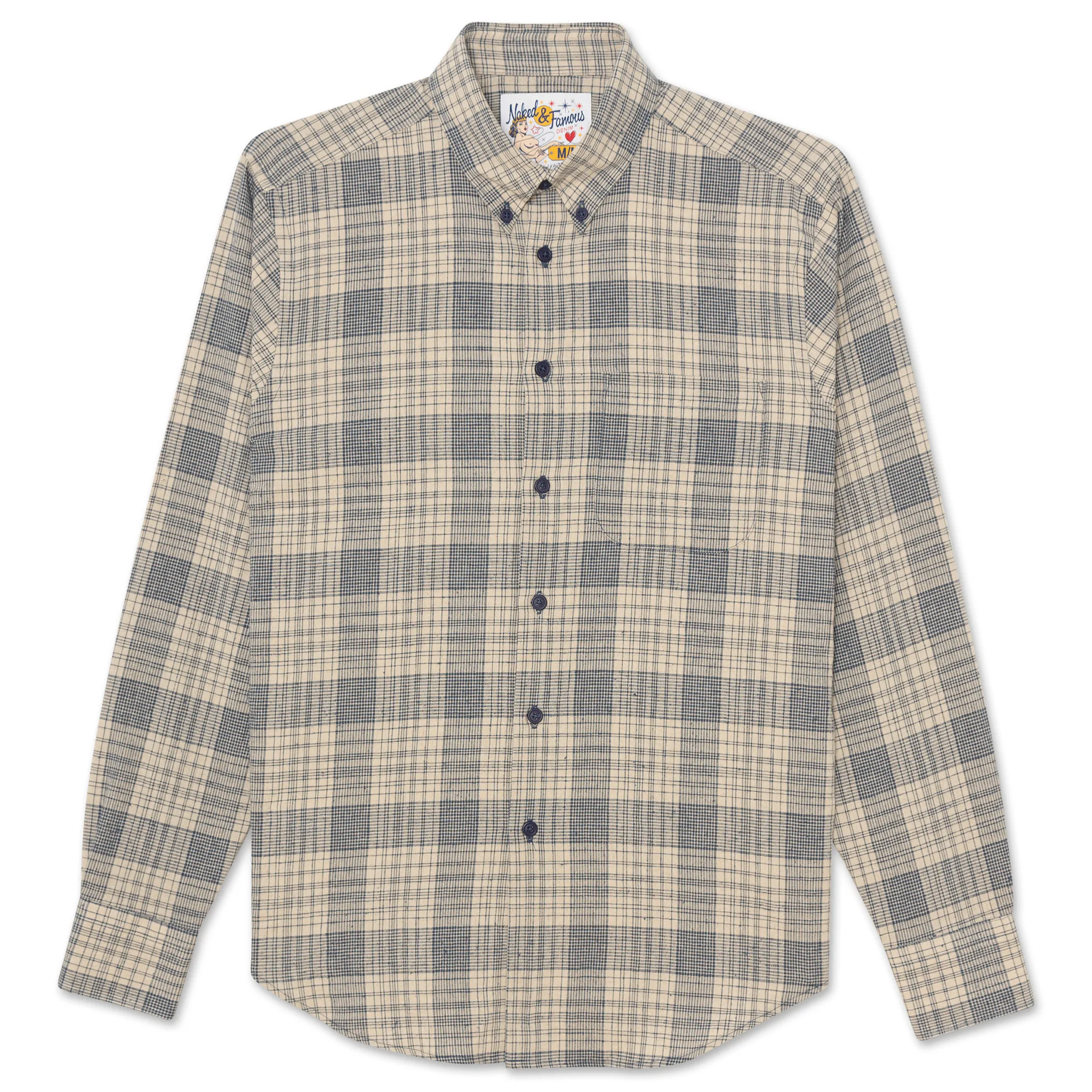Easy Shirt - Linen Cotton Check -Blue