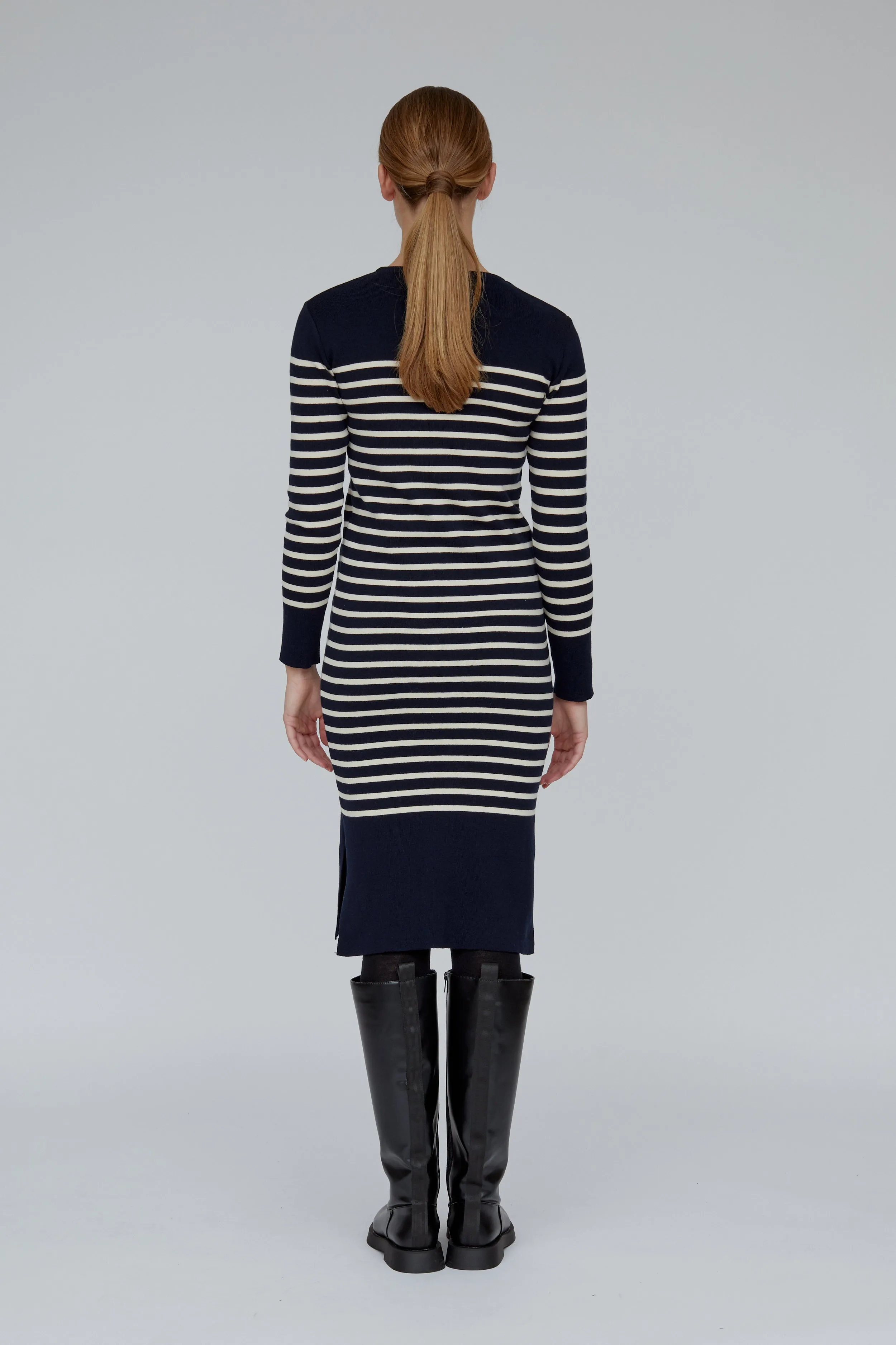 Ella Dress - Navy / birch