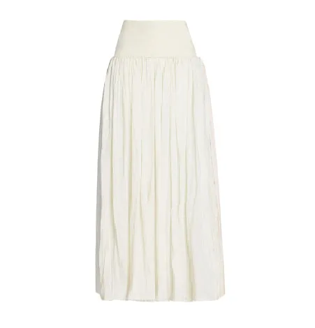 Fall 2018 Ivory Wide Banded Gathered Skirt