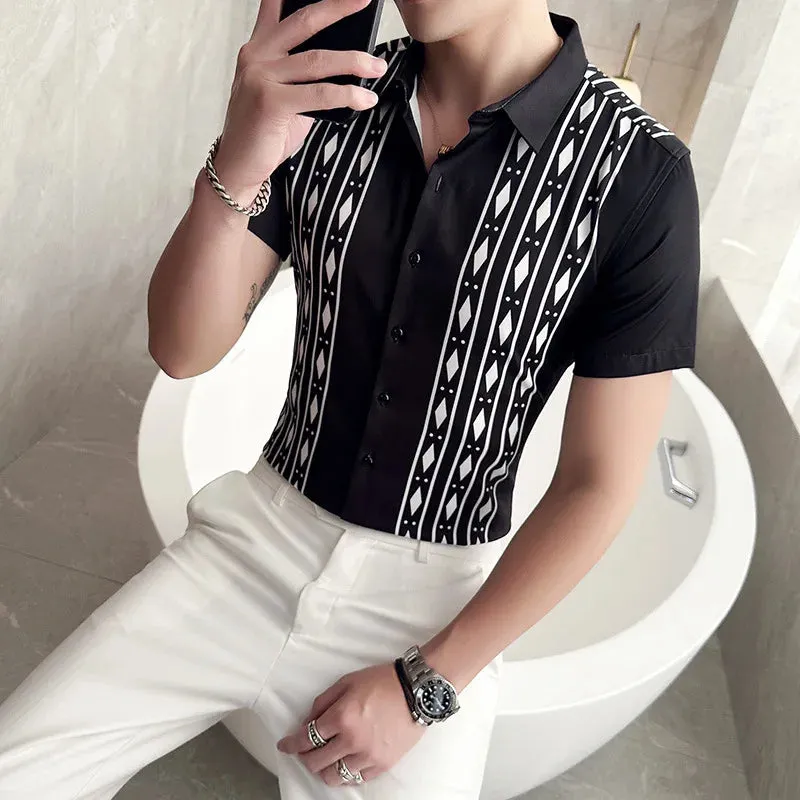 Fashion Striped Plaid Fit Shirt
