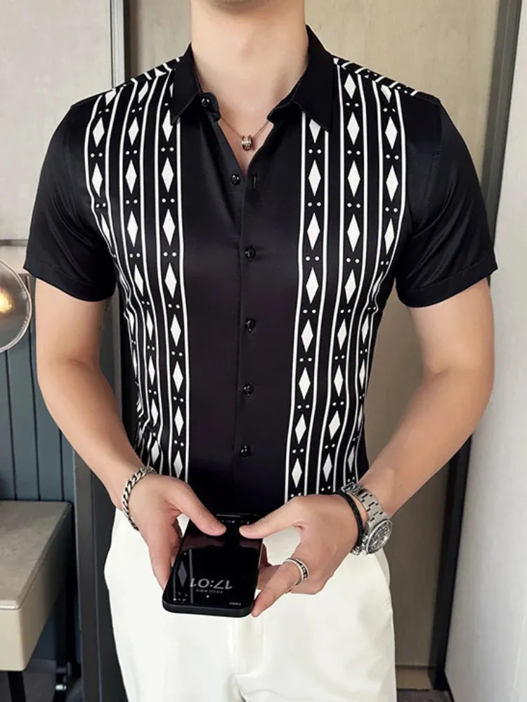 Fashion Striped Plaid Fit Shirt