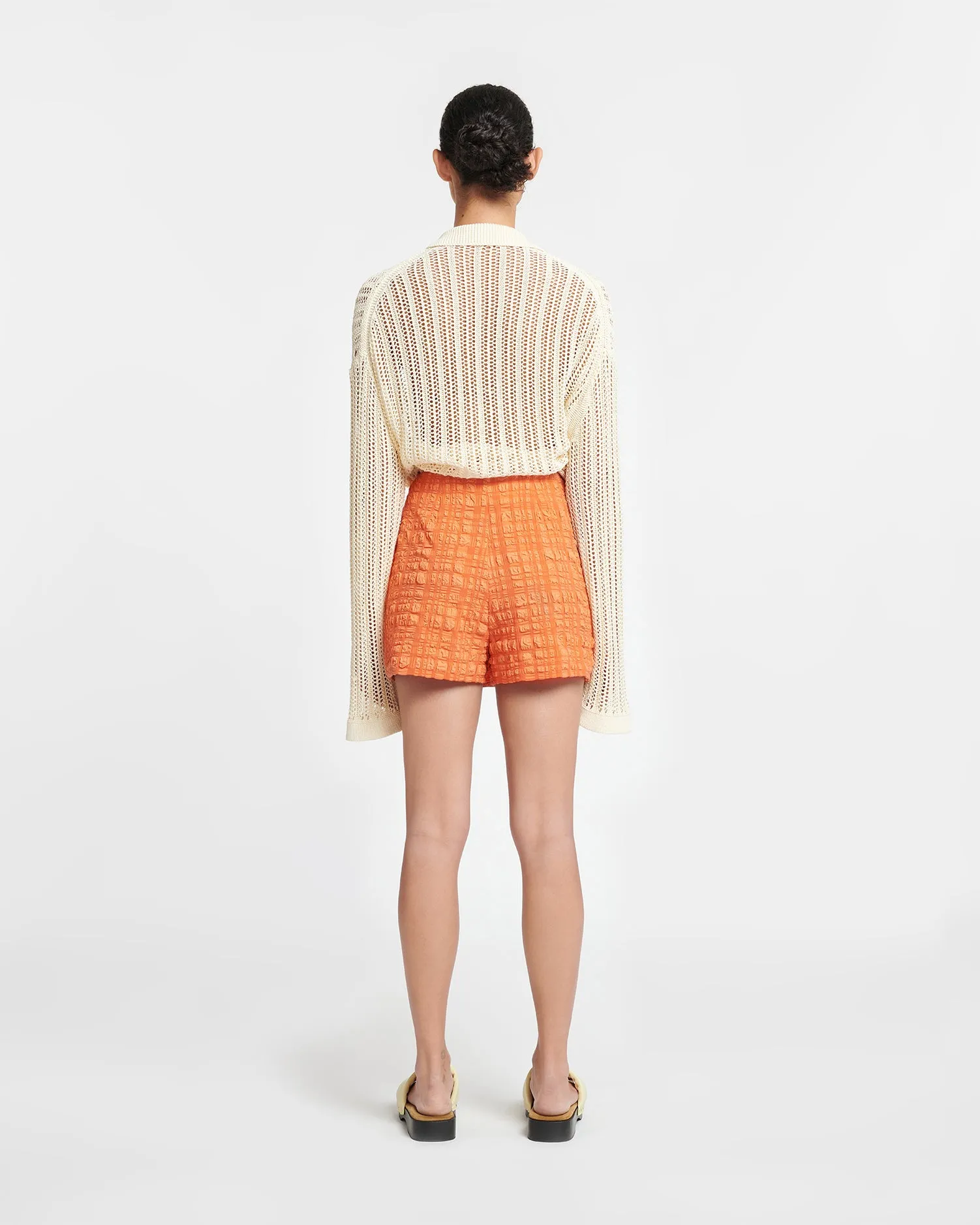 Fede - Seersucker Skort - Sunset Orange