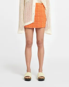 Fede - Seersucker Skort - Sunset Orange