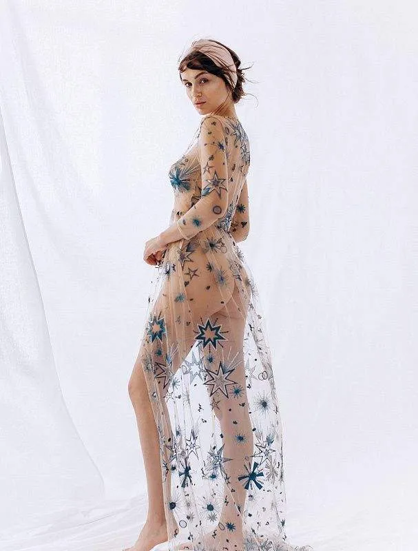 Flesh Green Evening Dress