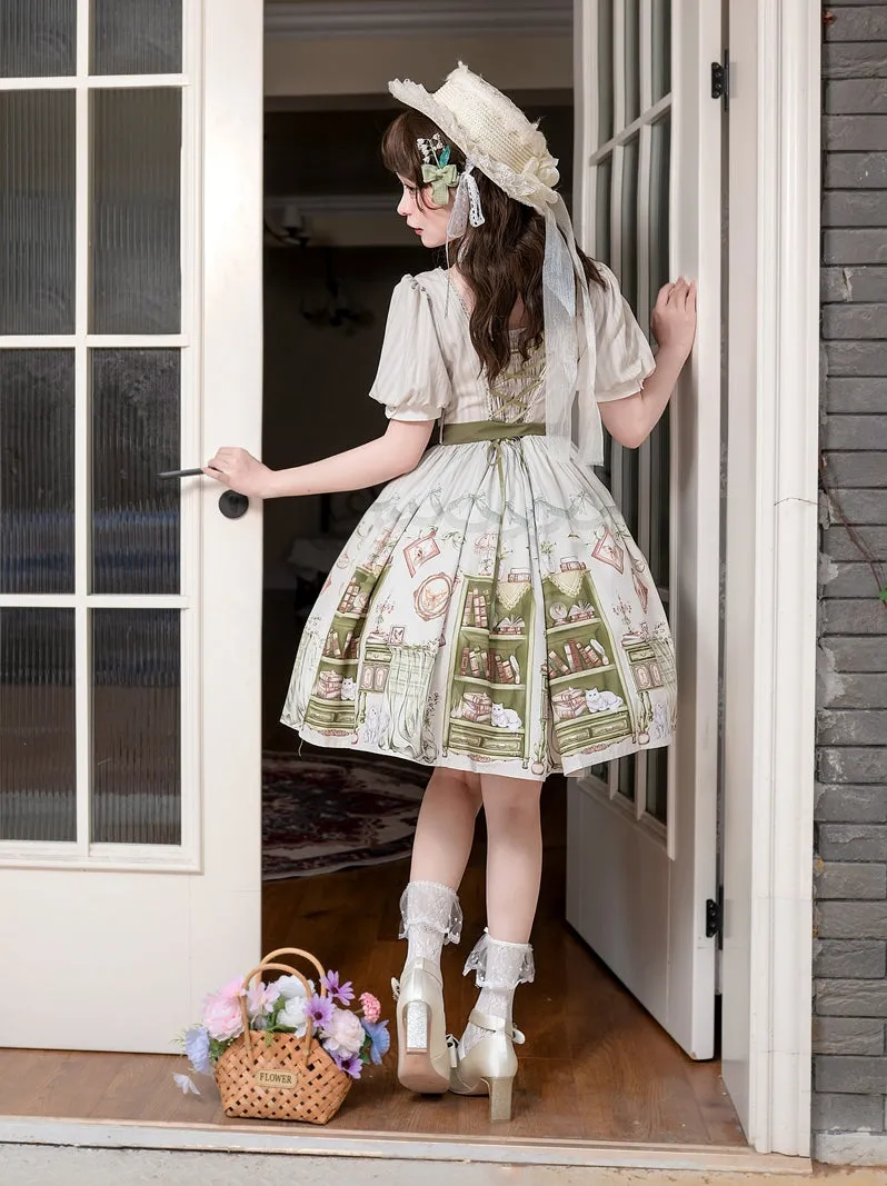 Girl Retro Lolita Green Dress