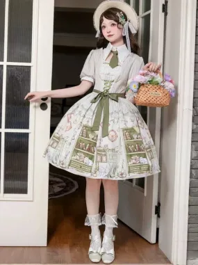 Girl Retro Lolita Green Dress