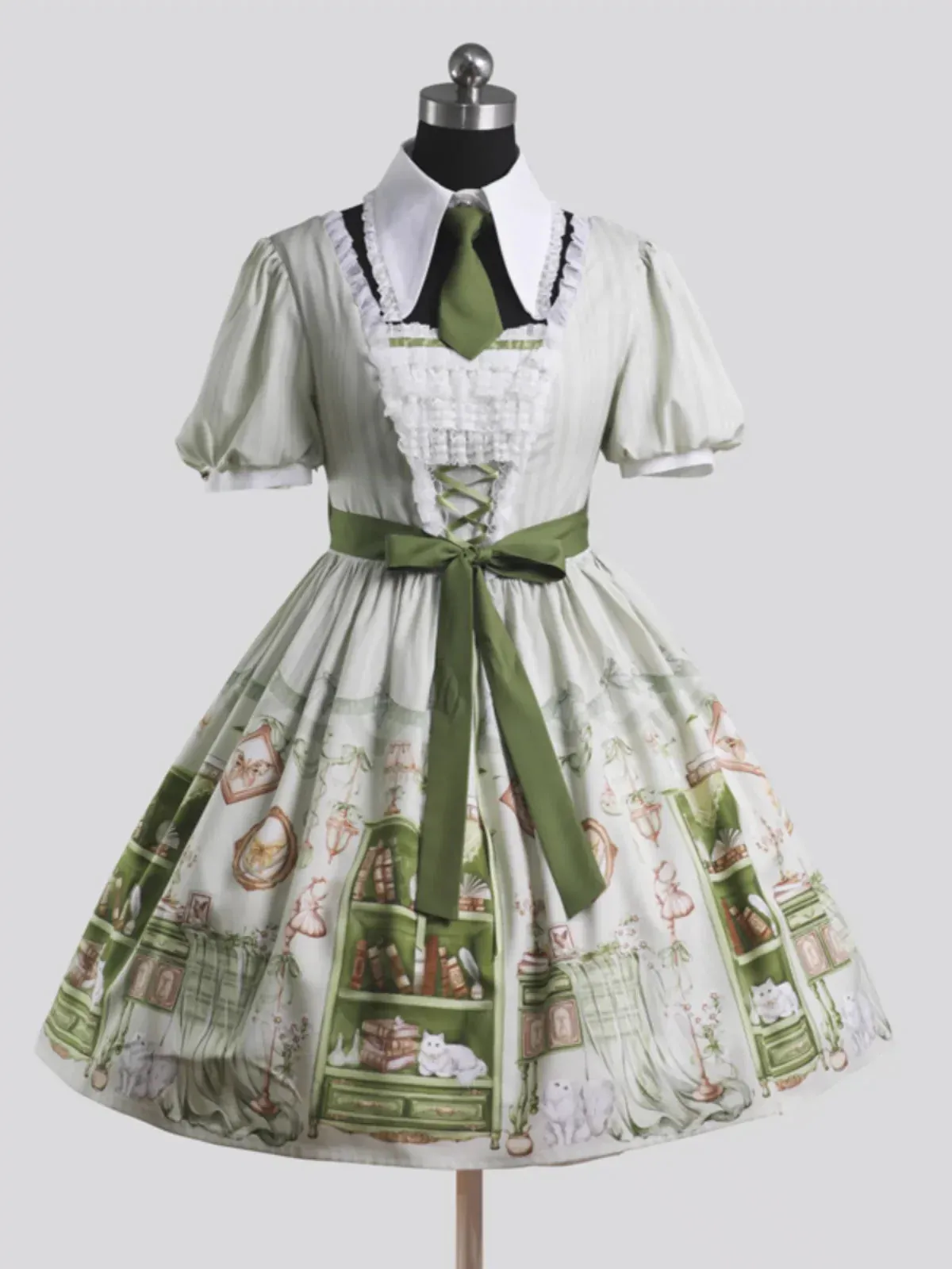 Girl Retro Lolita Green Dress