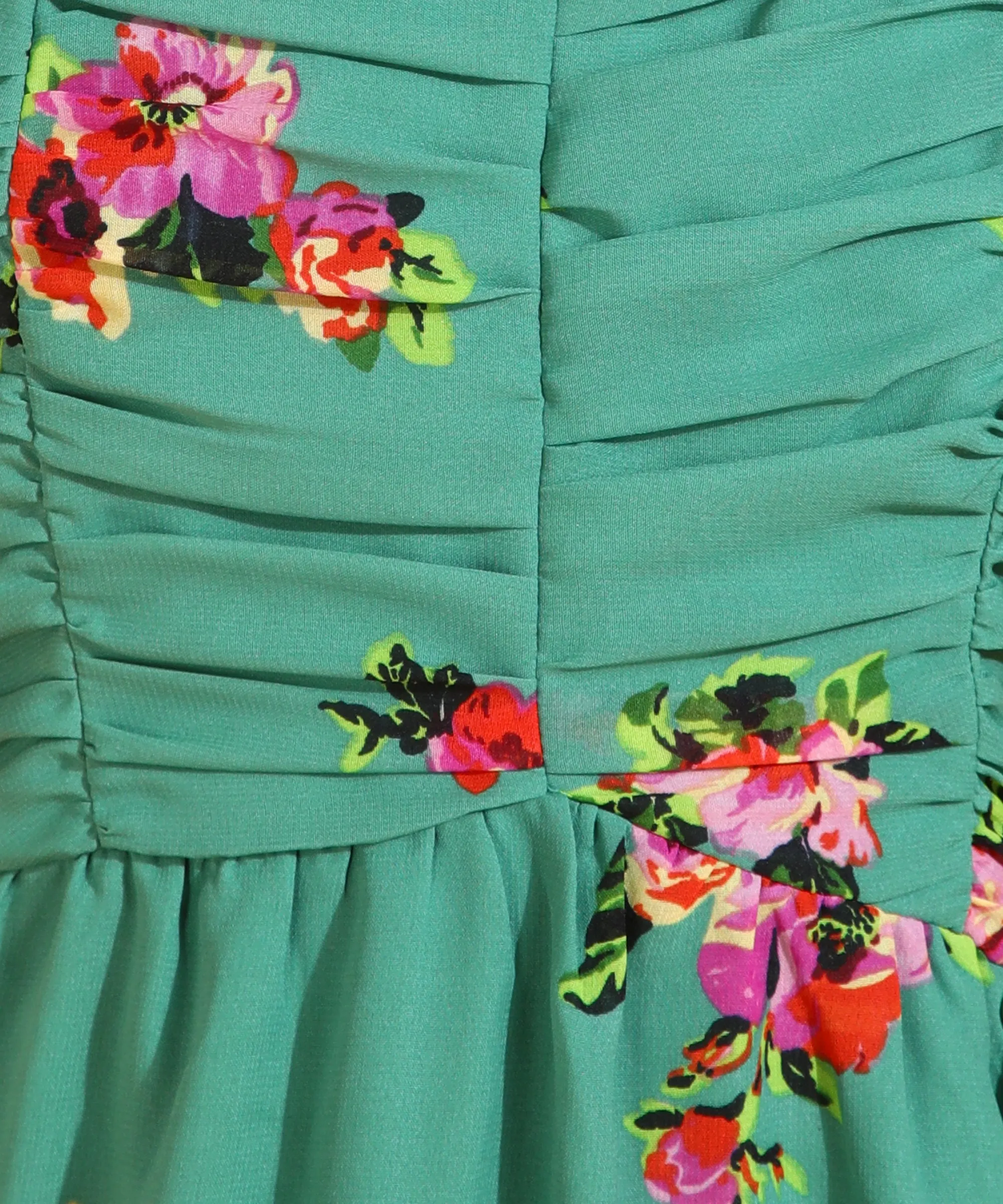 Floral Green Above-Knee Dress