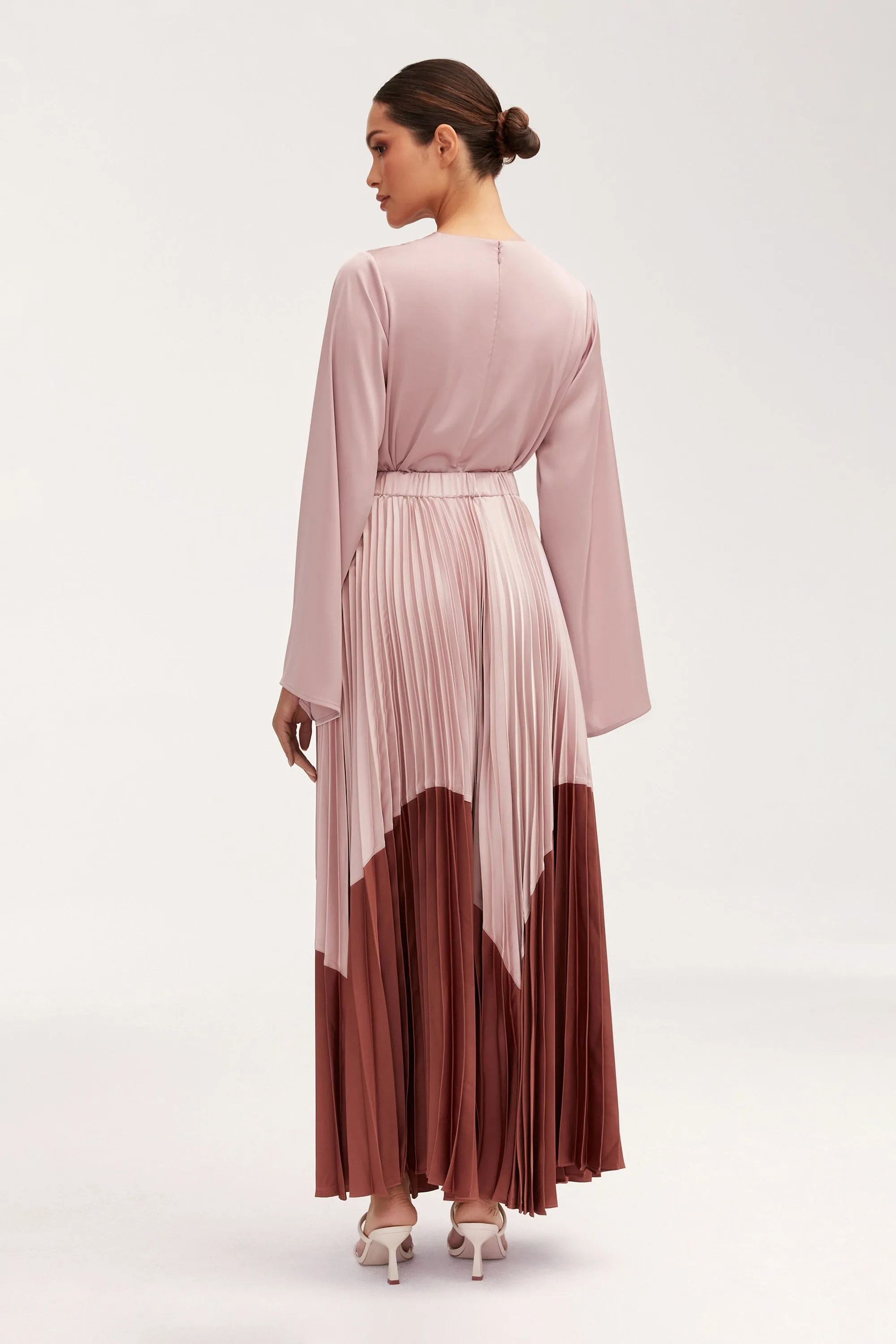Elegant Hayfa Satin Pleated Midi Skirt for Women - Perfect for Parties and Special Occasions