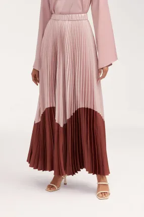 Elegant Hayfa Satin Pleated Midi Skirt for Women - Perfect for Parties and Special Occasions