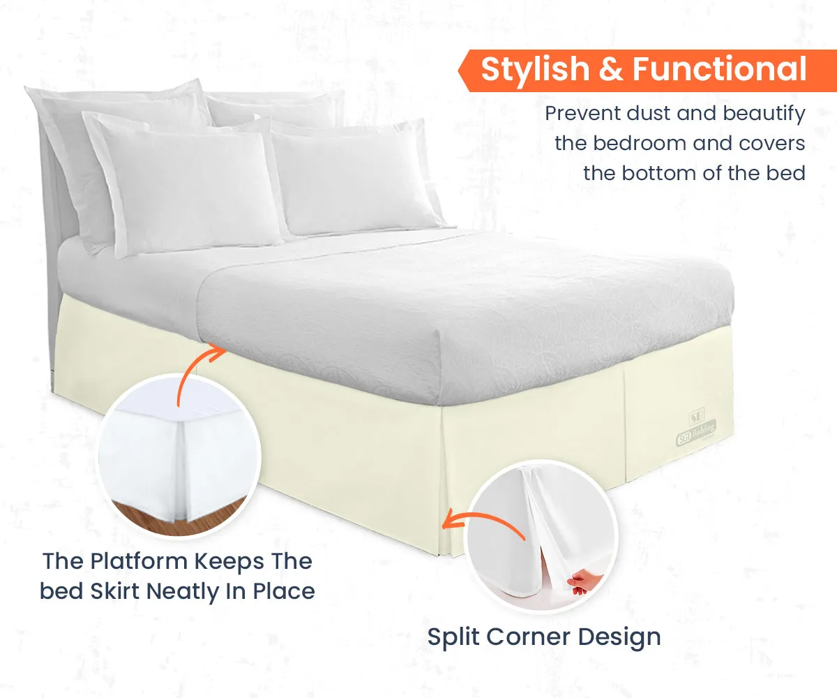 IVORY PLEATED BED SKIRT