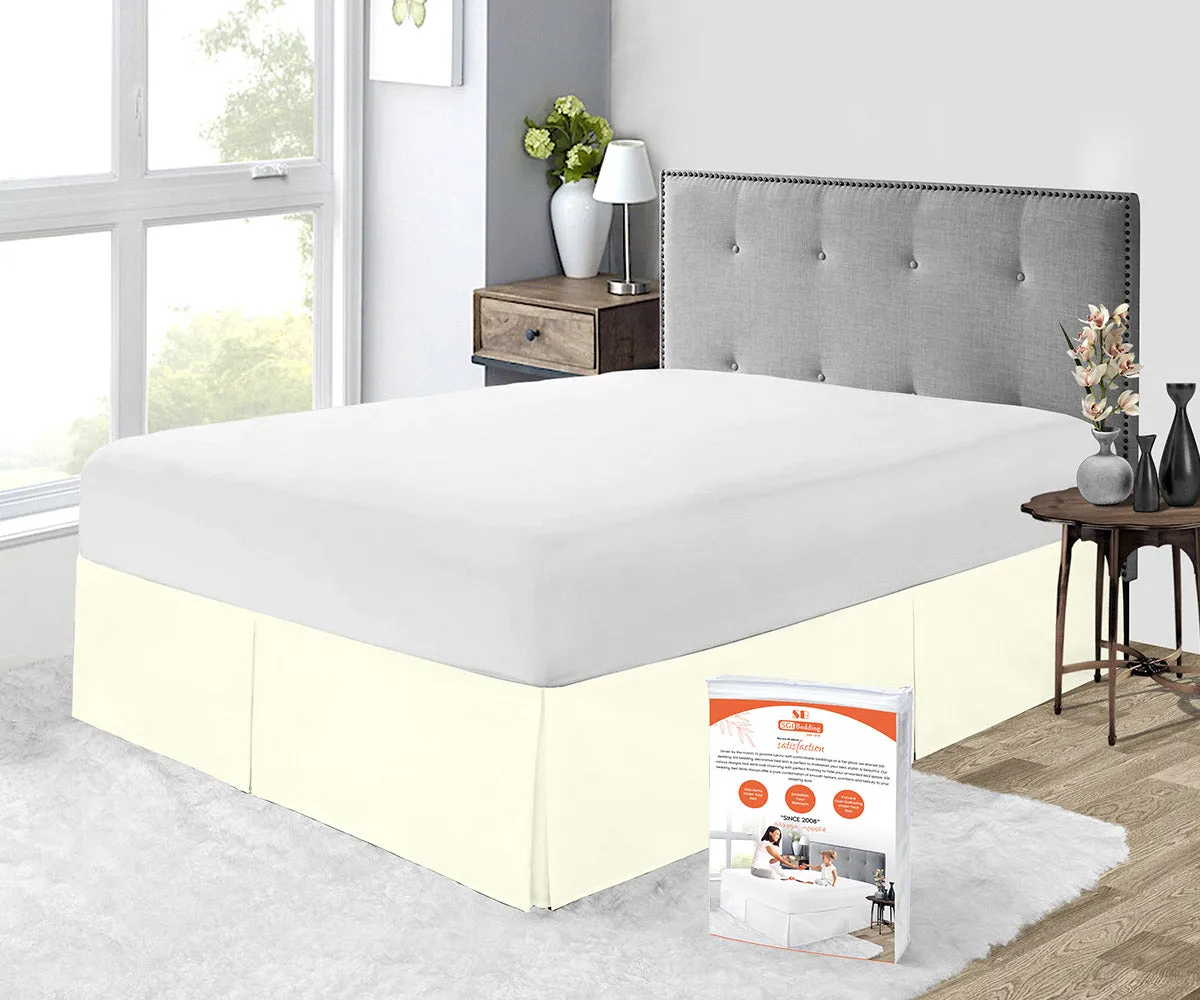 IVORY PLEATED BED SKIRT
