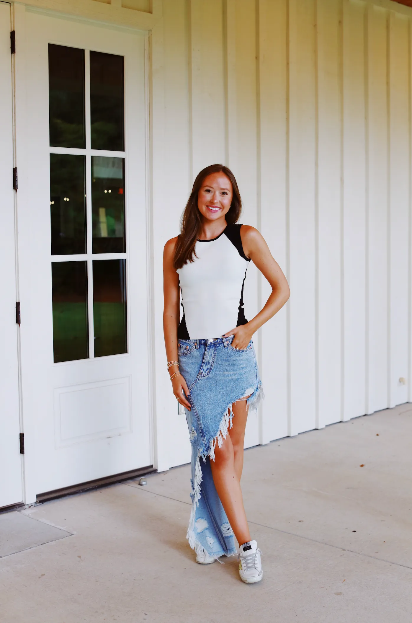 Keep It Unbalanced Skirt - Medium Denim