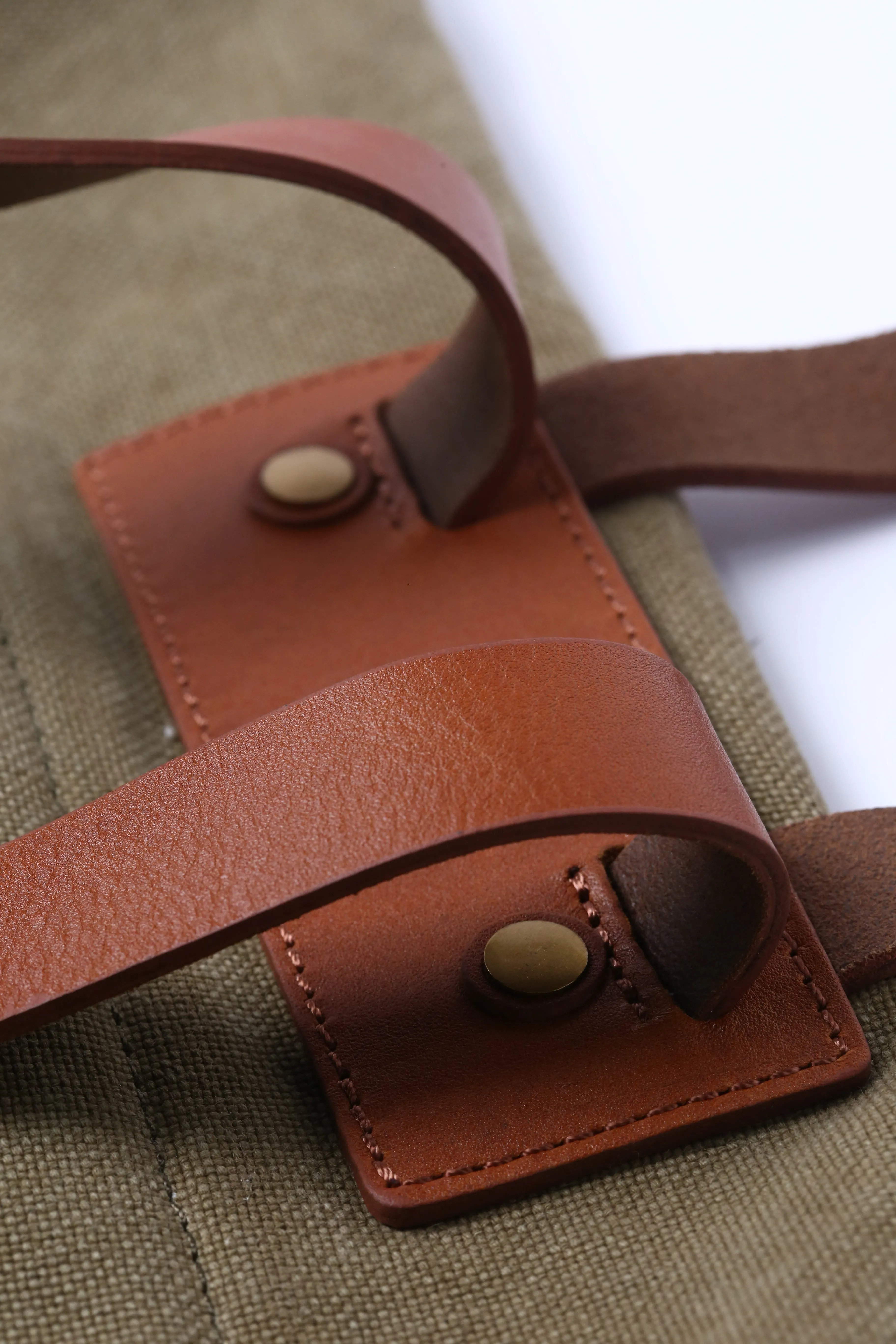 Khaki Green Cotton Canvas Large Explorer Rucksack Unisex