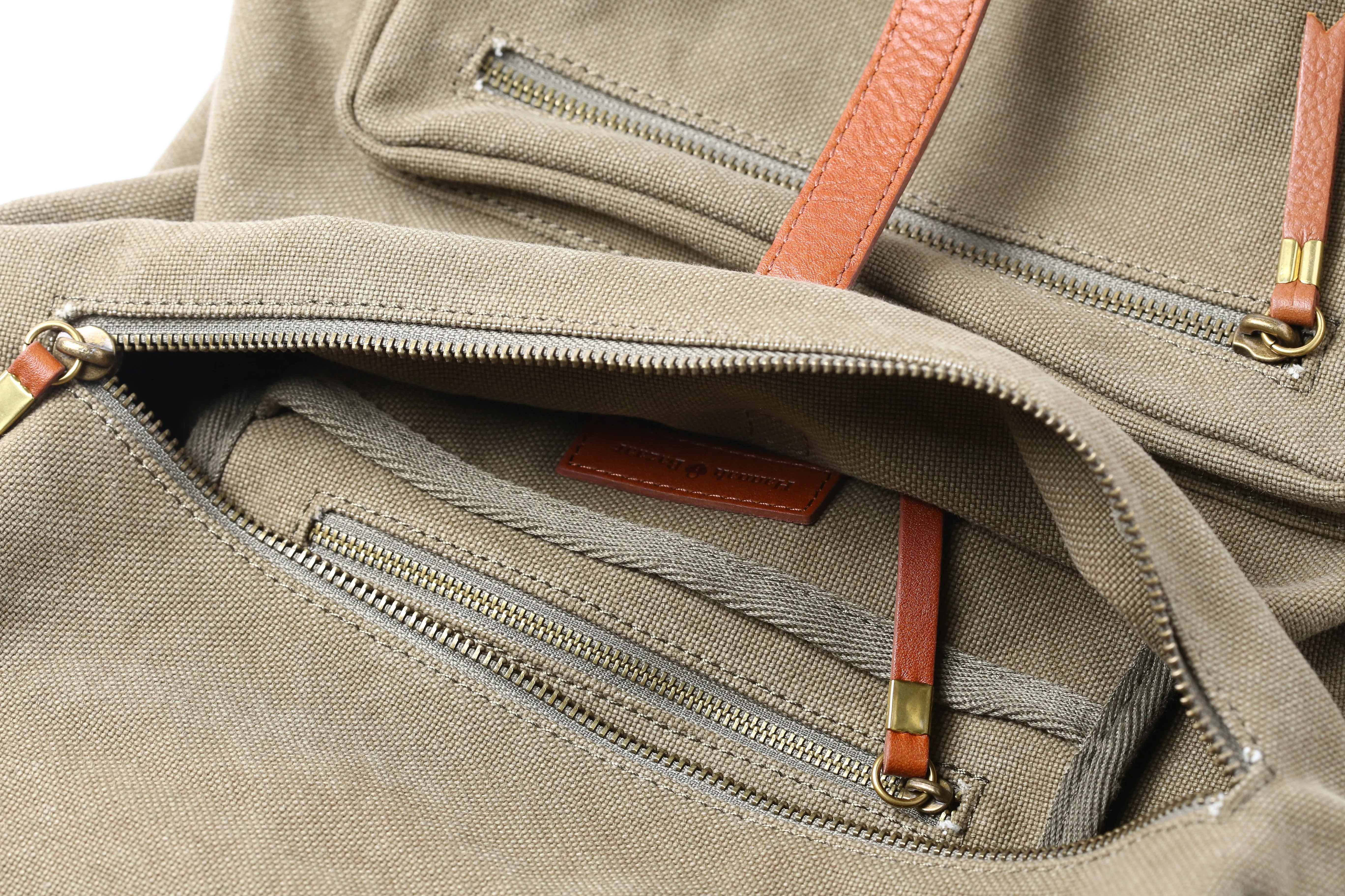 Khaki Green Cotton Canvas Large Explorer Rucksack Unisex