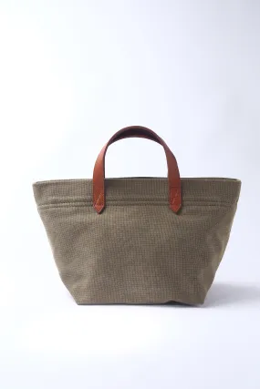 Khaki Green Cotton Canvas Tote Bag