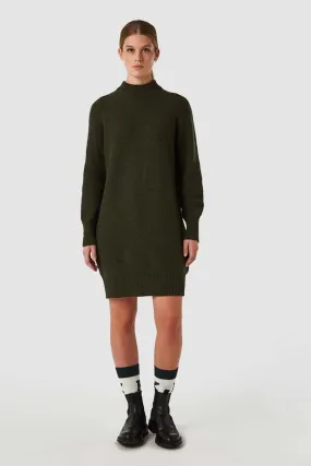 Military Green Hand-Knitted Lorraine Dress