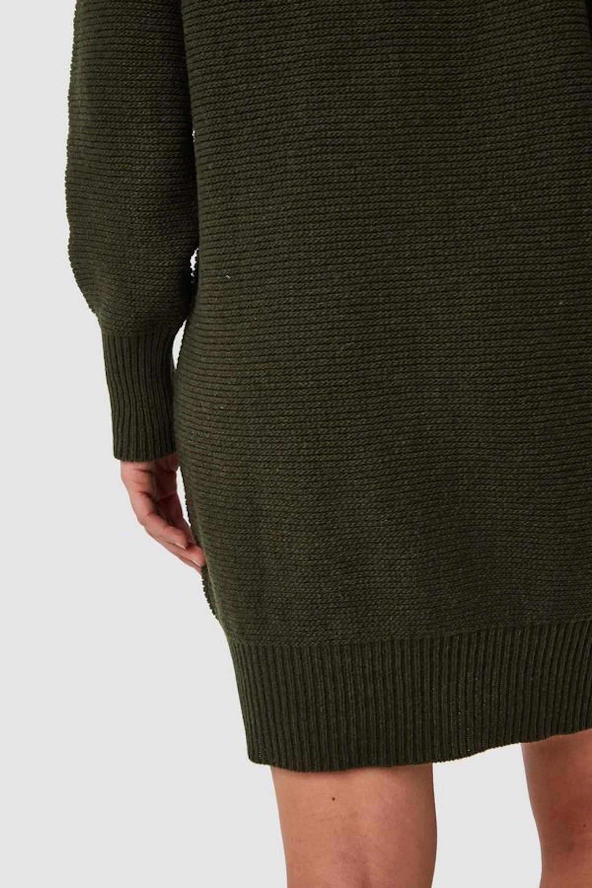 Military Green Hand-Knitted Lorraine Dress
