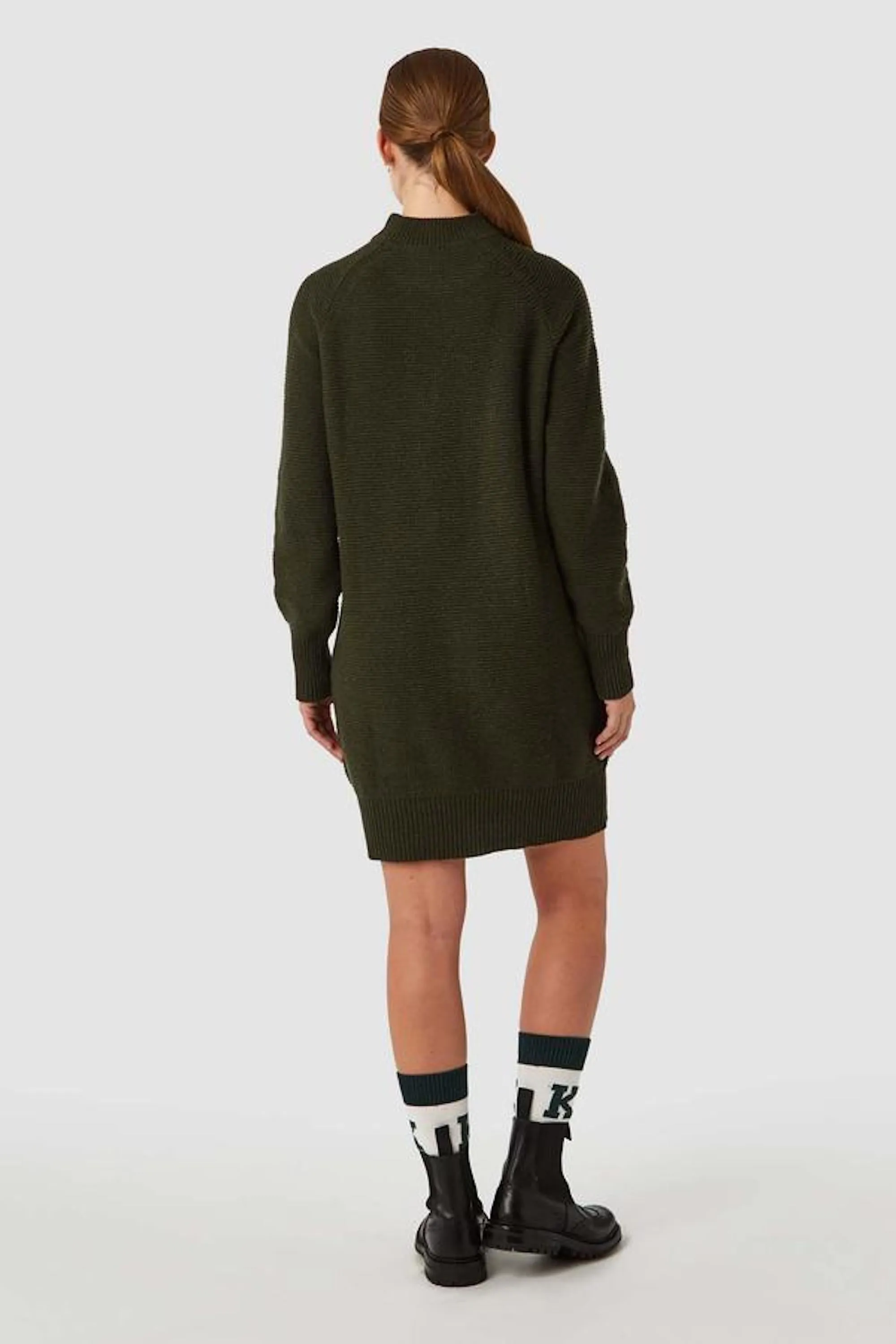 Military Green Hand-Knitted Lorraine Dress