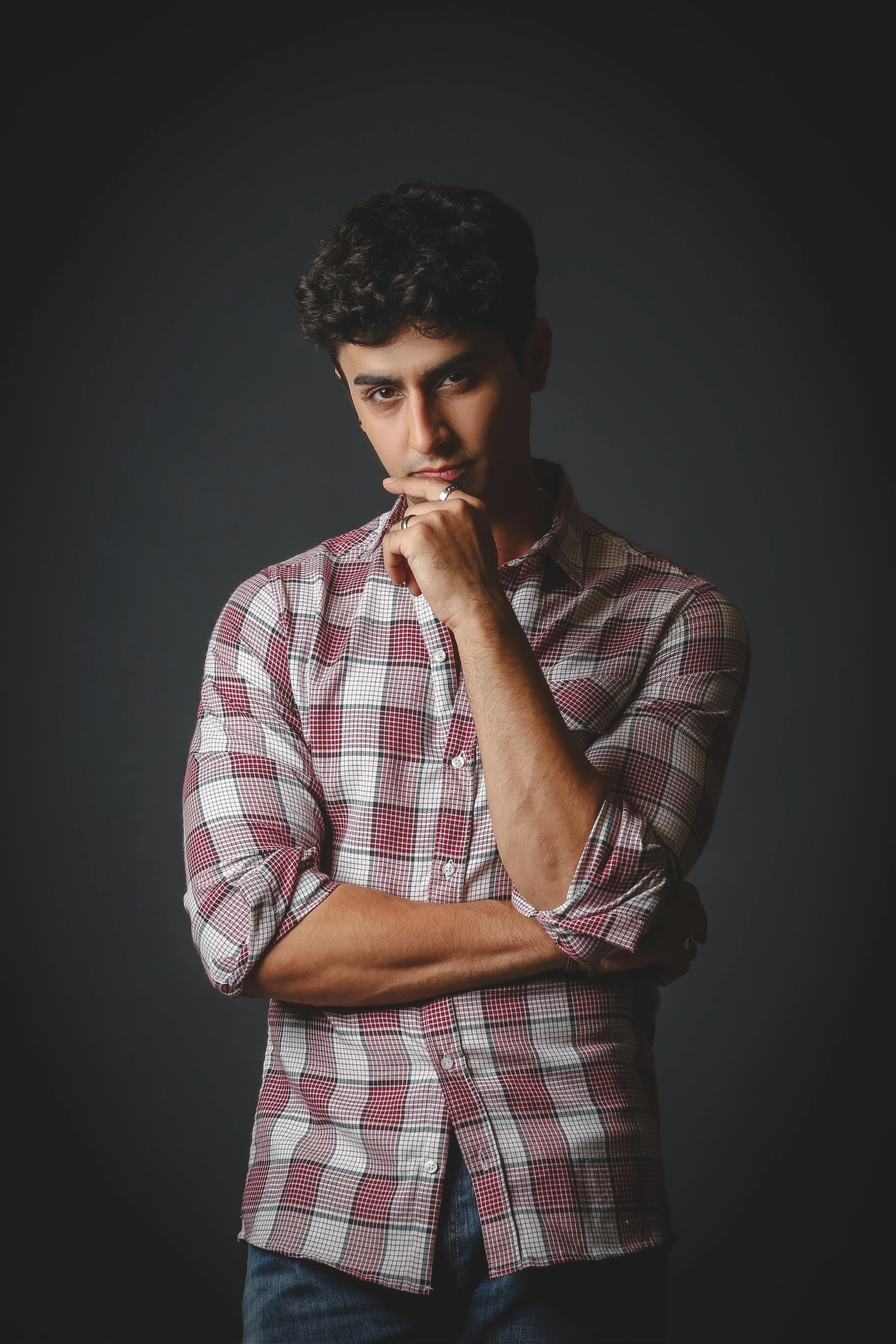 Mehroon and white Flannel Shirt