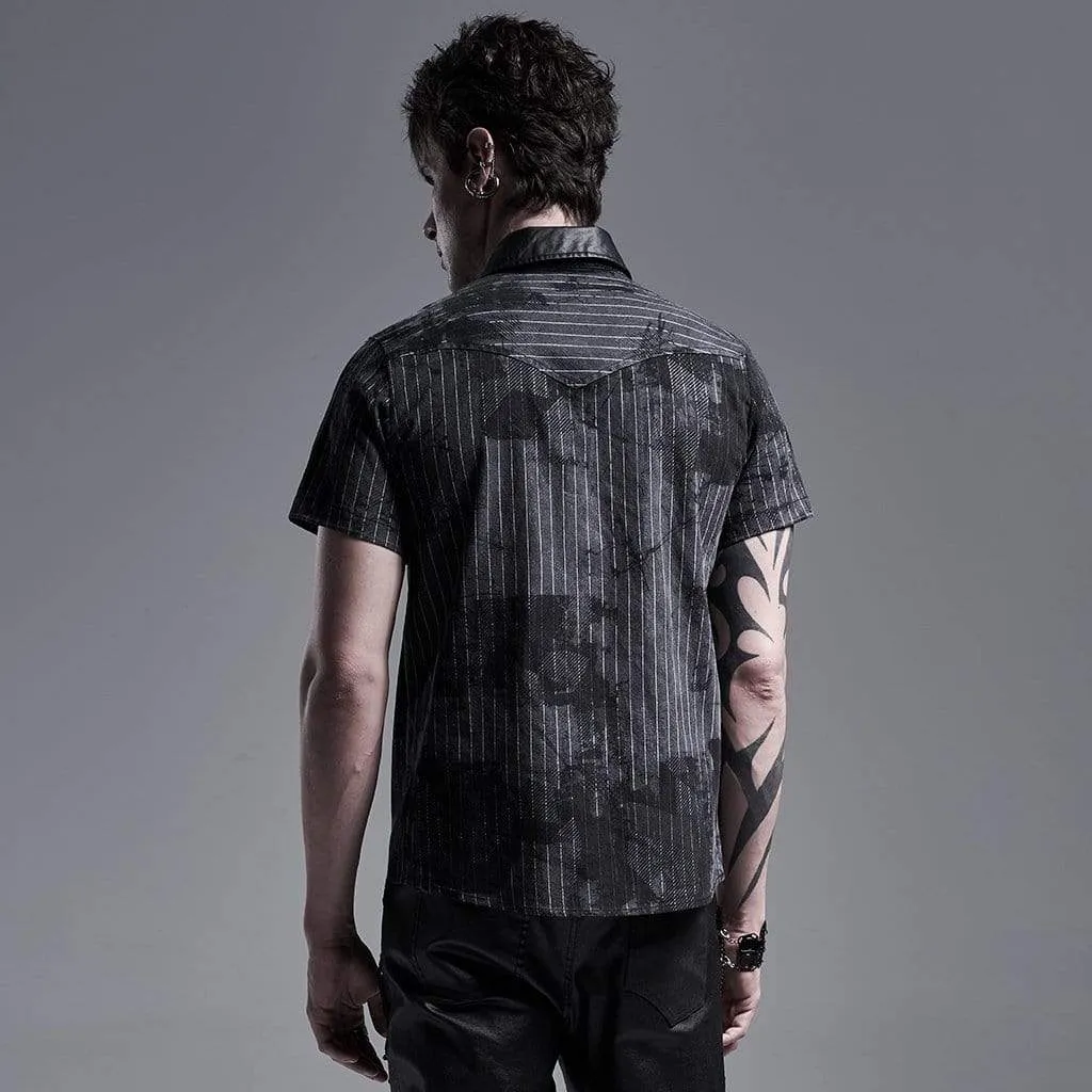 Men's Gothic Printed Shirts With Rivets