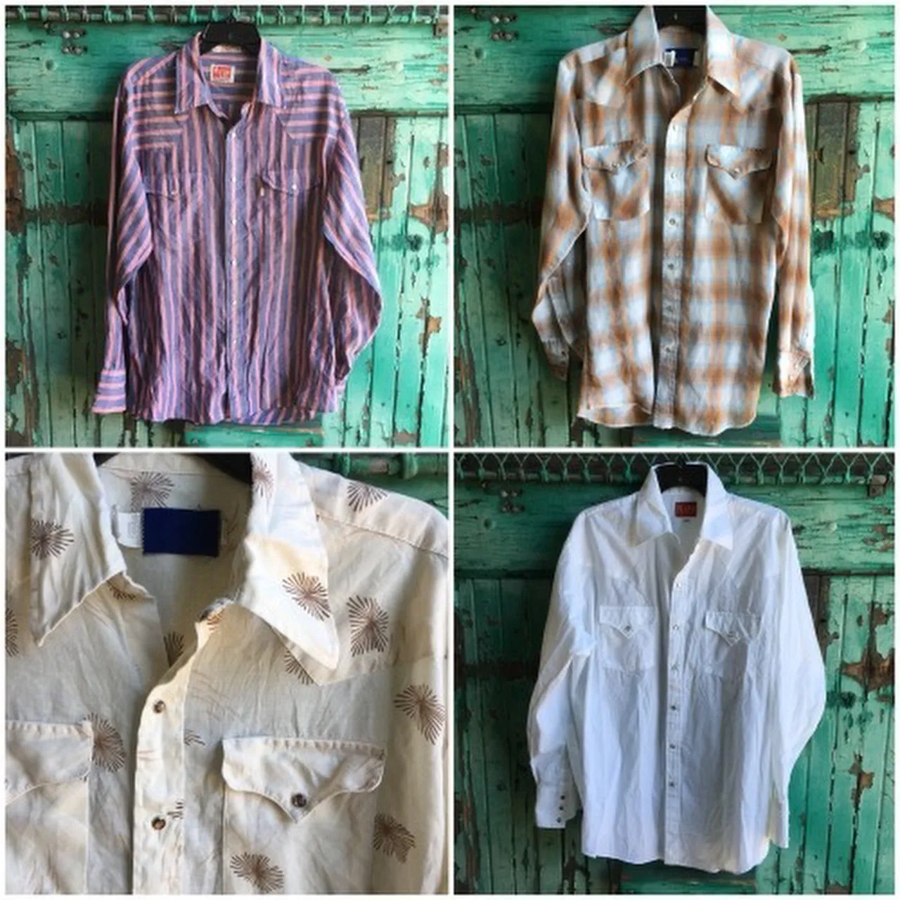 mens vintage Western Shirt (Long Sleeve) - 15 pieces