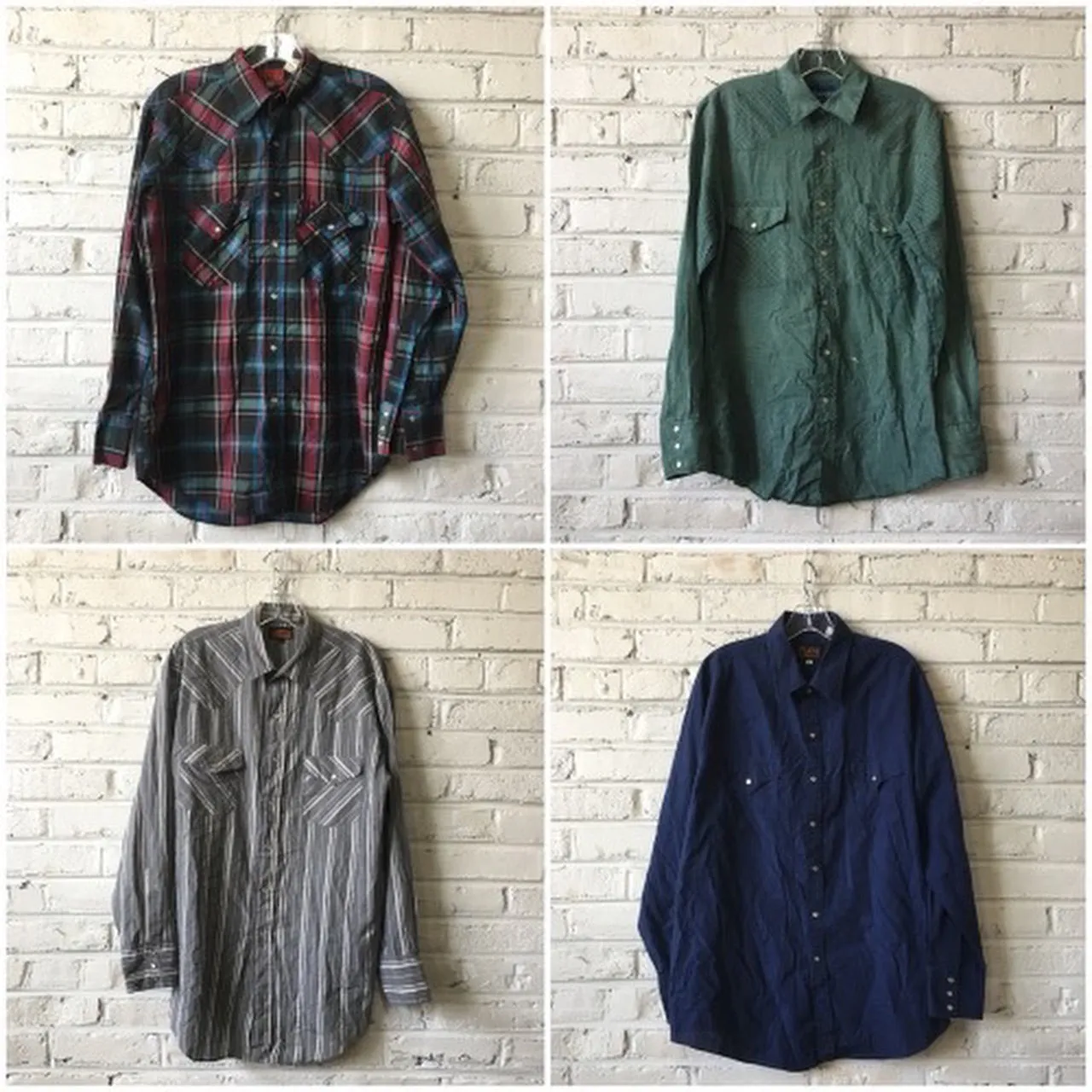 mens vintage Western Shirt (Long Sleeve) - 15 pieces