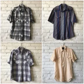 mens vintage Western Shirt (Short Sleeve) - 15 pieces