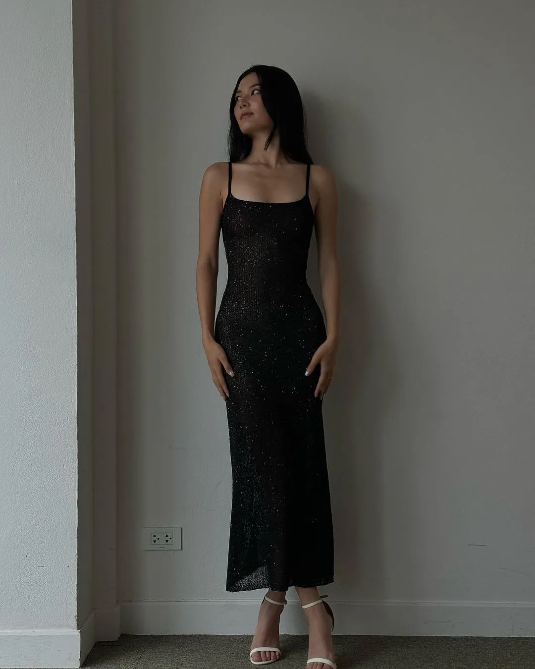 Midnight Knitted Sequin Dress