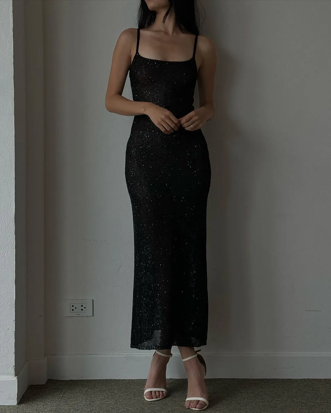 Midnight Knitted Sequin Dress
