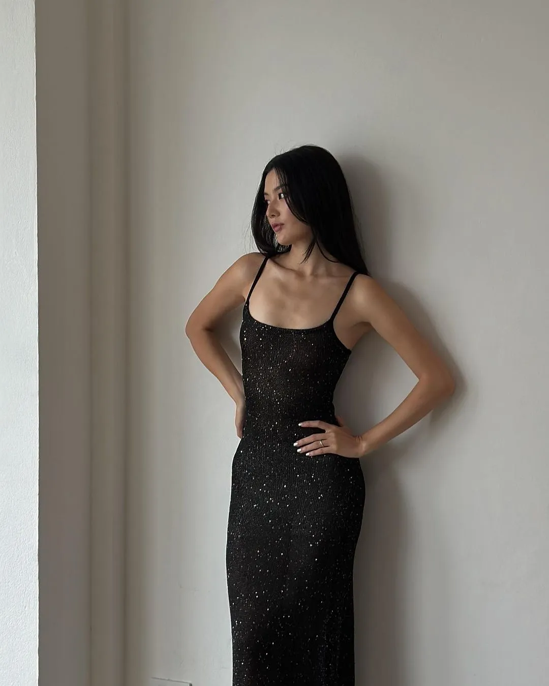 Midnight Knitted Sequin Dress