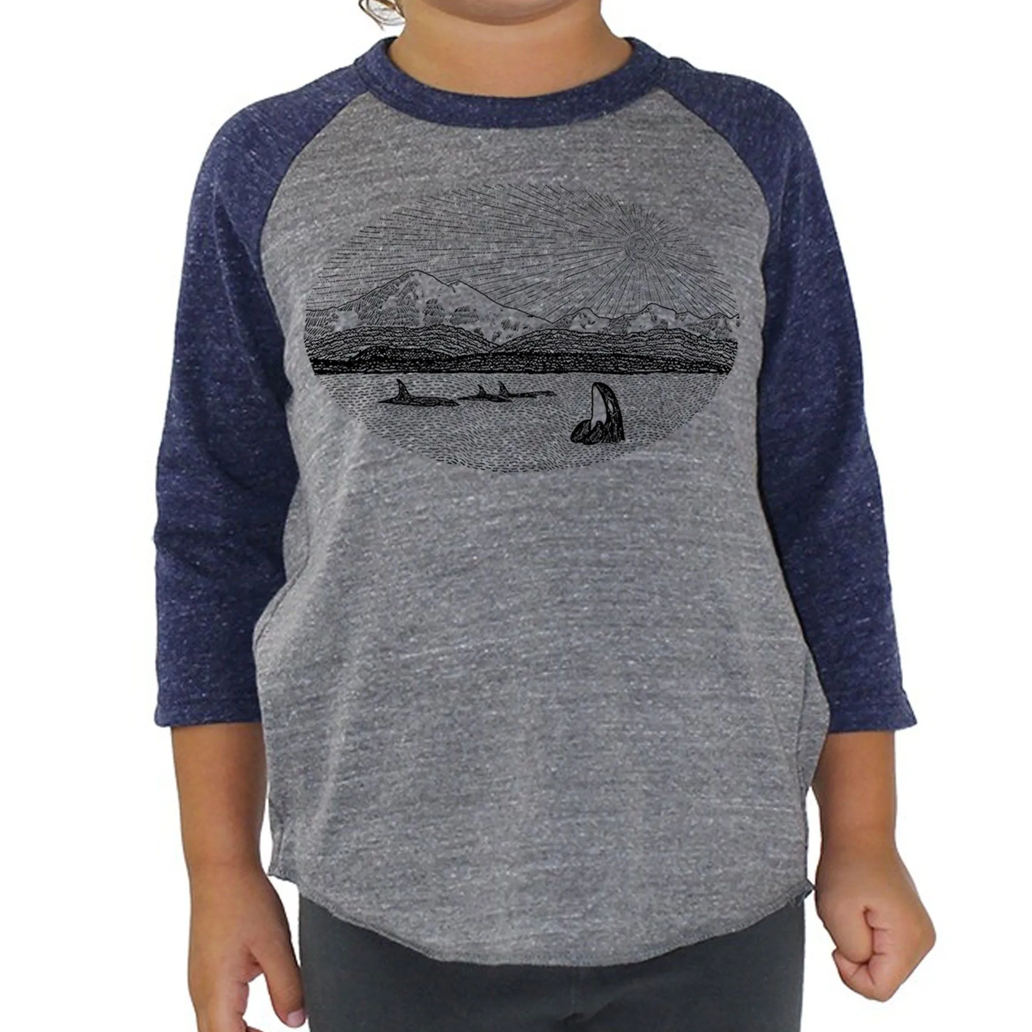 Mt. Baker - Toddler Triblend Baseball (Grey/Navy)