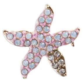 Nautical Jewelry Crystal Rhinestones Delightful Starfish Brooch Pin B162 Pink