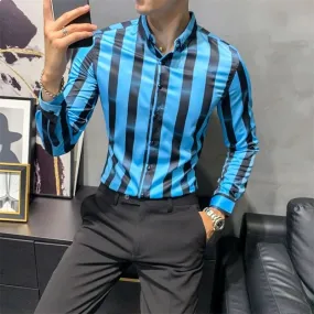 Ombre Style Striped Patterned Shirt