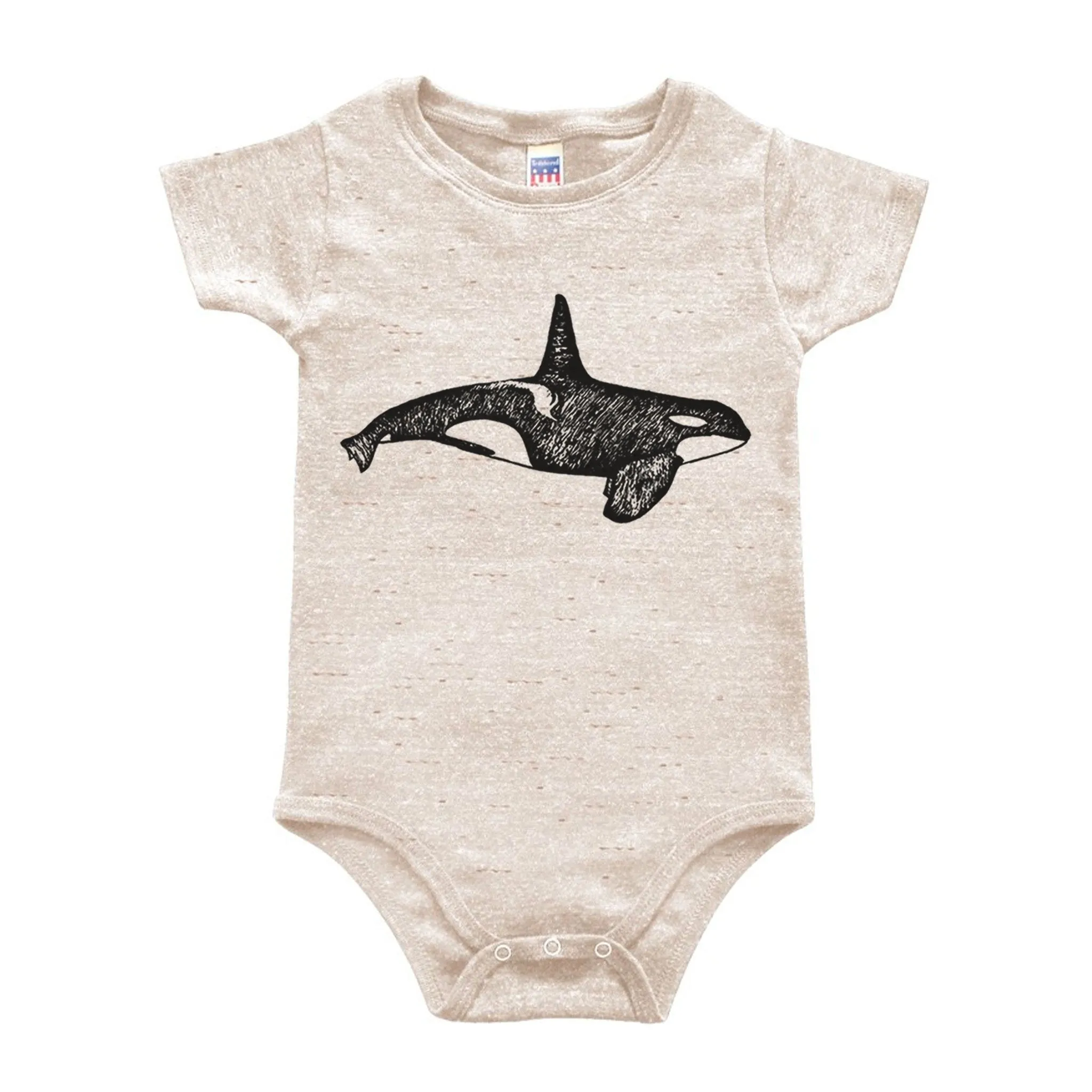 Orca Whale - Infant Triblend Onesie (Oatmeal)