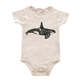 Orca Whale - Infant Triblend Onesie (Oatmeal)