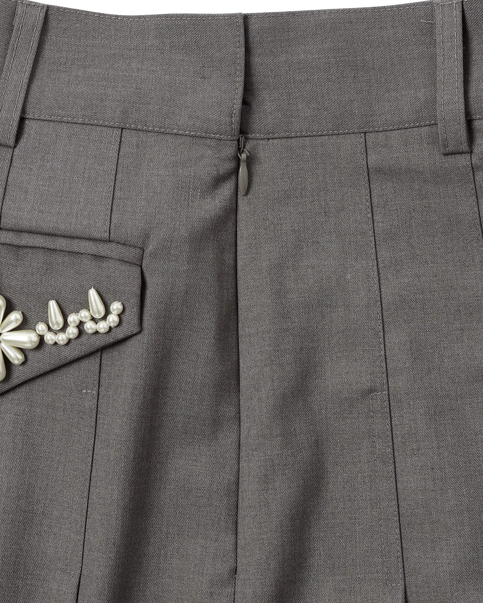 Pleated Pearl Midi Skirt