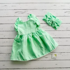 Periwinkle Dress in Light Green Linen