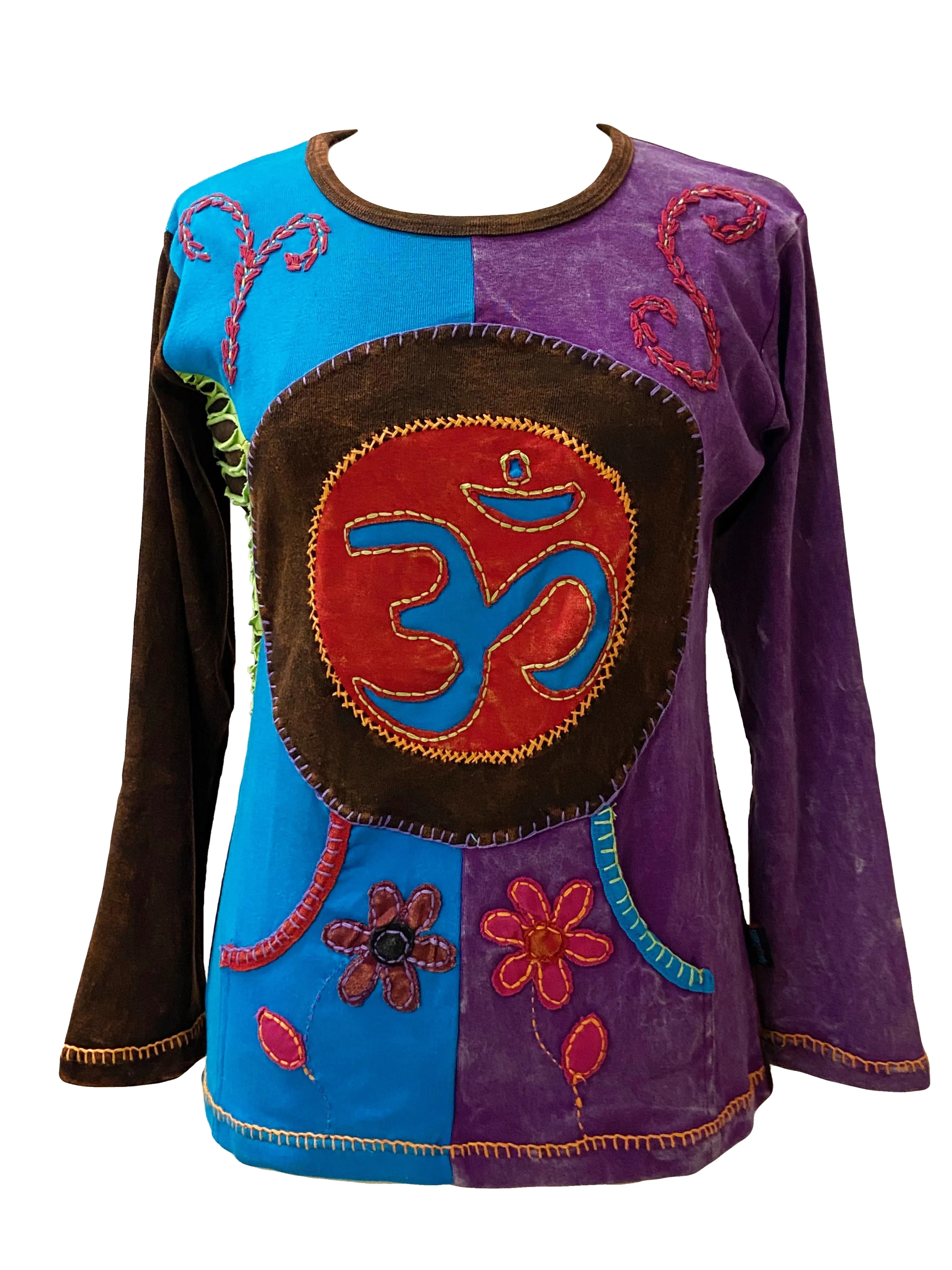 R 258 Om Patched Multi-colored Sweatshirt Blouse