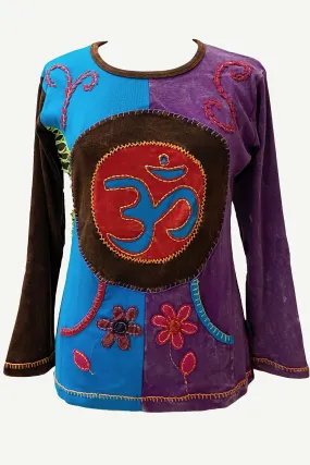 R 258 Om Patched Multi-colored Sweatshirt Blouse