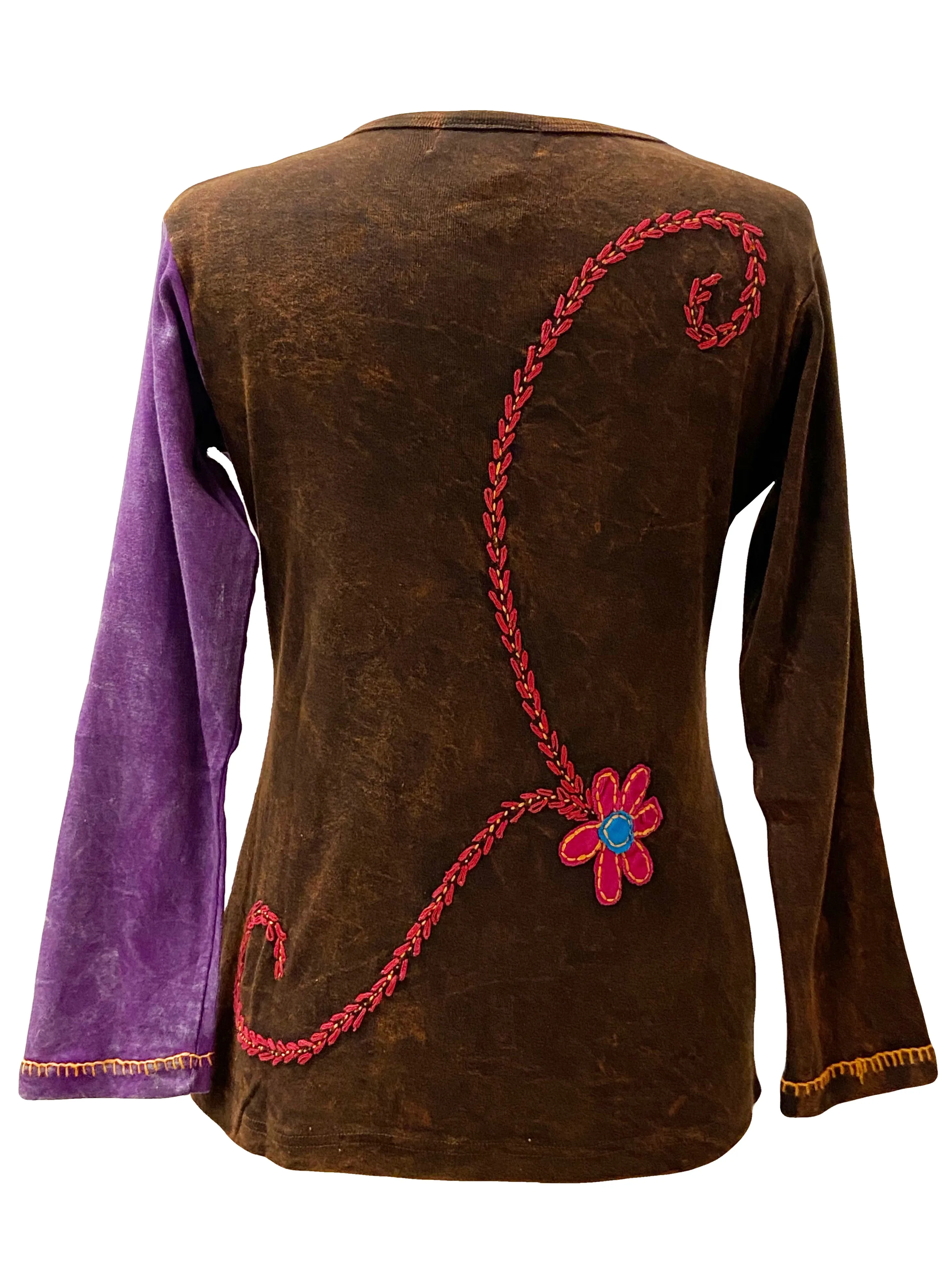 R 258 Om Patched Multi-colored Sweatshirt Blouse
