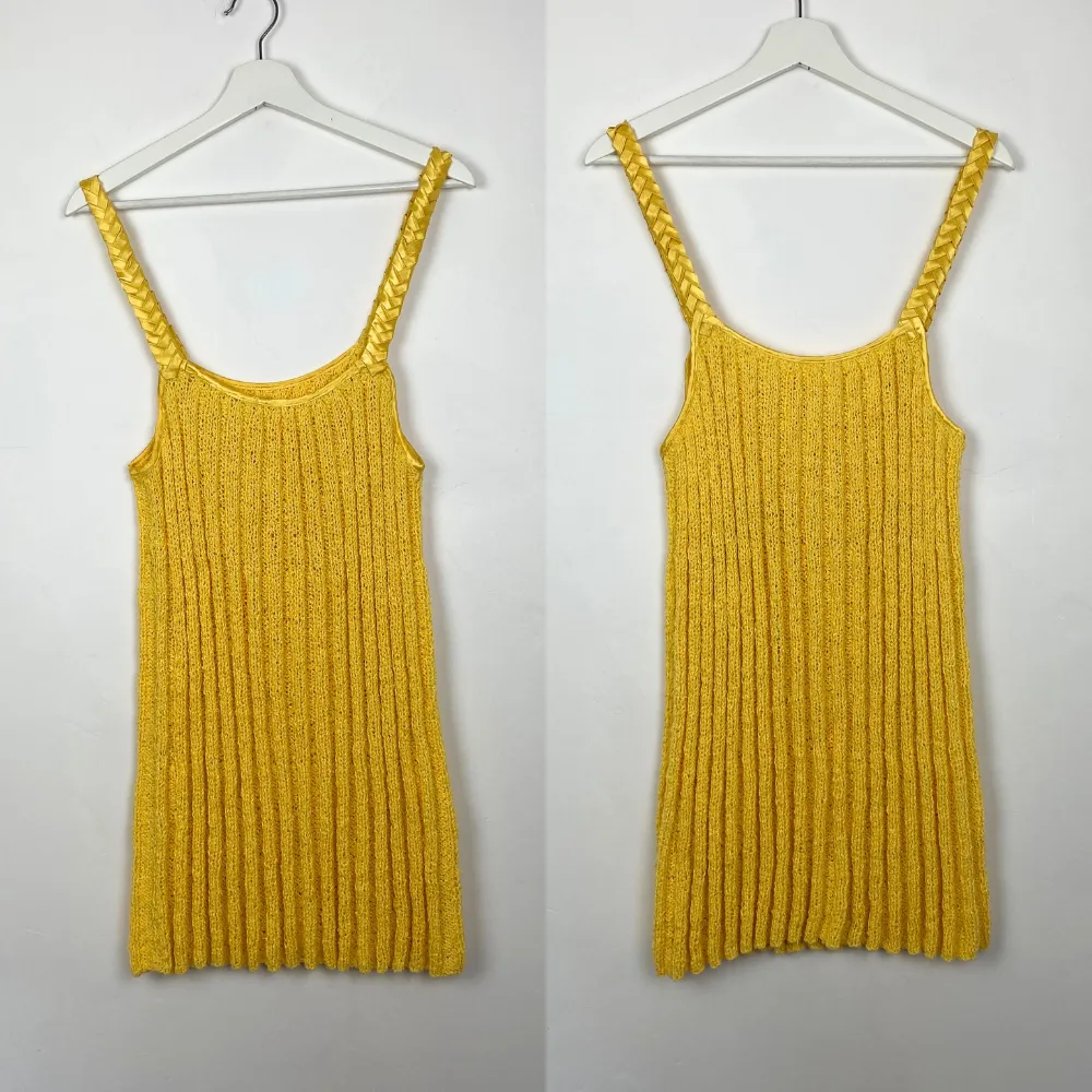 Ribbed Knitted Yellow Dress - MEDIUM