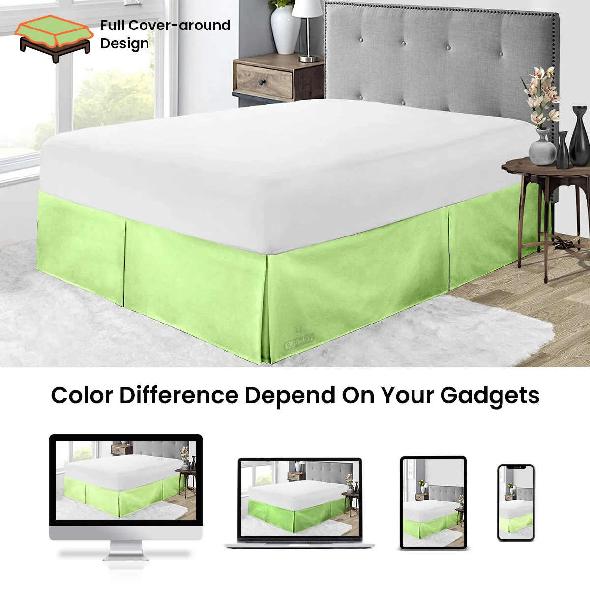 SAGE PLEATED BED SKIRT