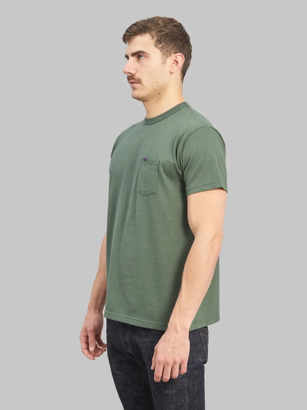 Samurai Jeans SJST-PCMIIL Heavyweight Pocket Plain Moss Green
