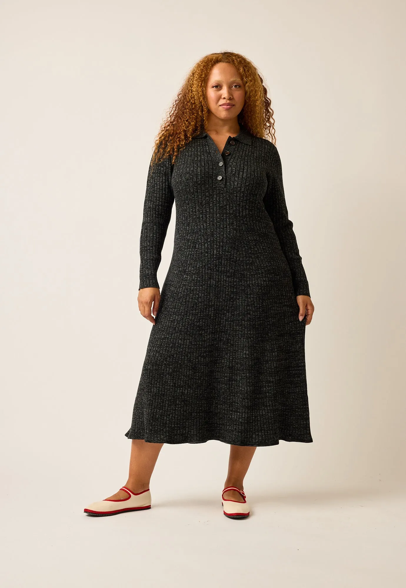 Simona Long Sleeve Rib Dress