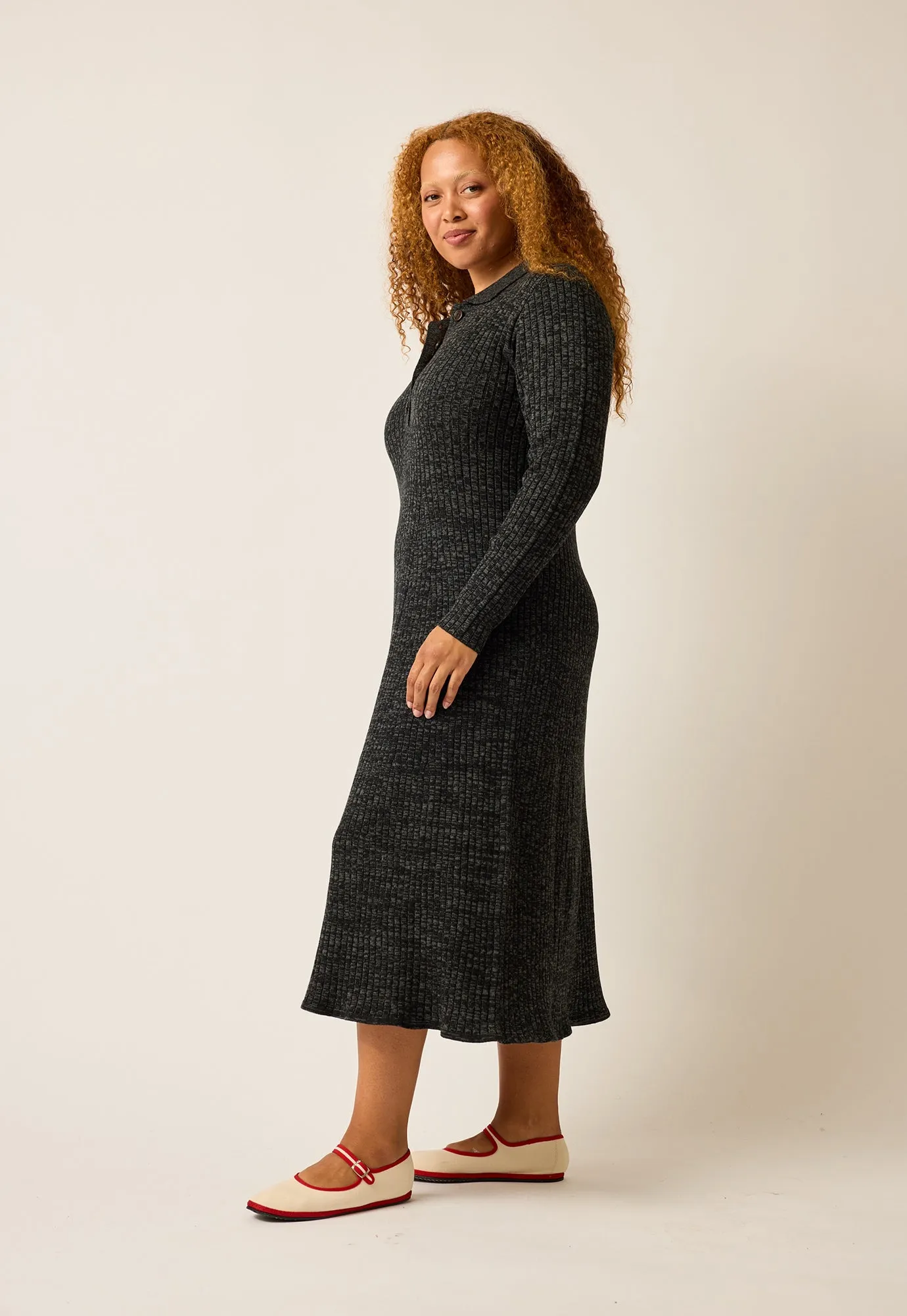 Simona Long Sleeve Rib Dress