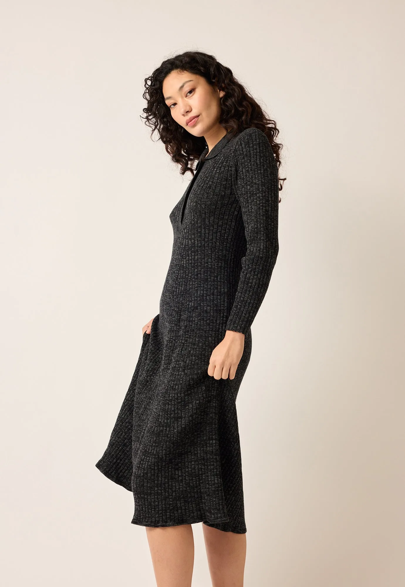 Simona Long Sleeve Rib Dress
